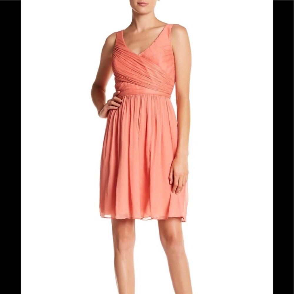 NWT J. Crew Coral Heidi Dress in Silk Chiffon